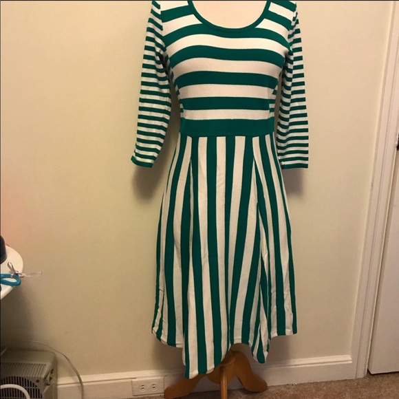 Boden Green Stripe Knit Dress 8 - Picture 4 of 8